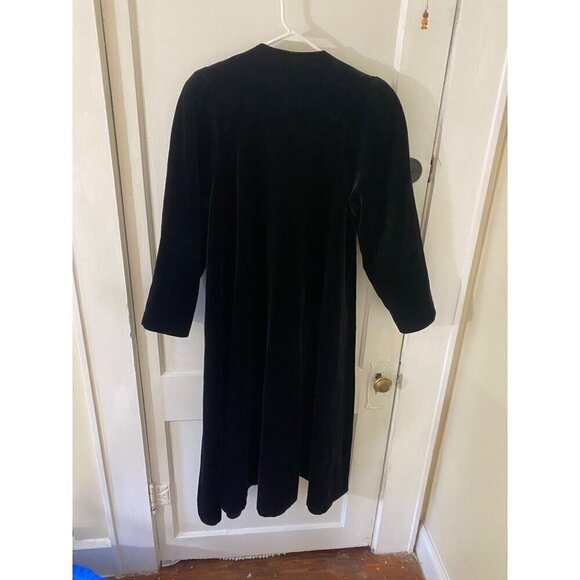 Vintage Cattiva Women's J.L Debal Black Velvet Trench Coat - Med/Large - Picture 5 of 14